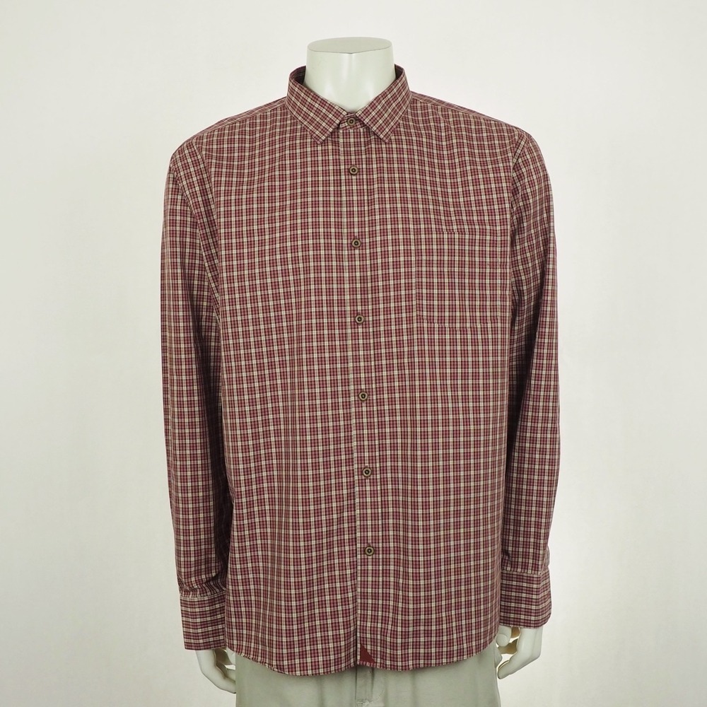 Untuckit Button Down Shirt Mens 3XL XXXL Red Plaid Gisborne Wrinkle Free Cotton